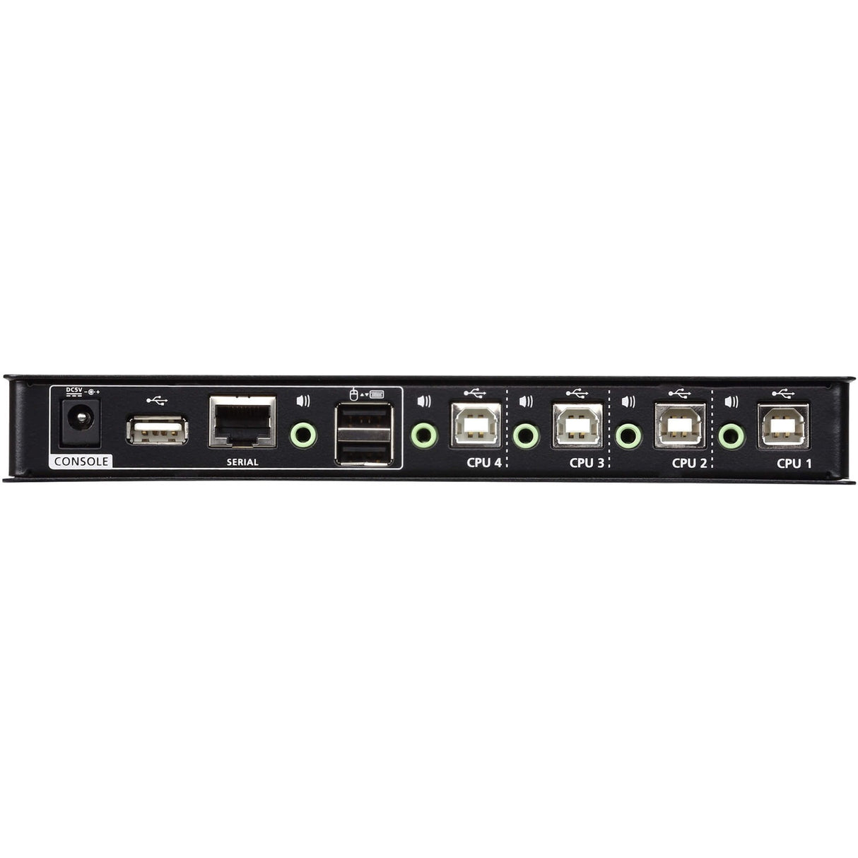 ATEN 4-port USB Boundless KM Switch - 4 Computer(s) - 1 Local User(s) - 1 x Network (RJ-45) - 8 x USB - Rack-mountable - CS724KM