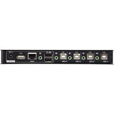 ATEN 4-port USB Boundless KM Switch - 4 Computer(s) - 1 Local User(s) - 1 x Network (RJ-45) - 8 x USB - Rack-mountable - CS724KM