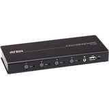 ATEN 4-port USB Boundless KM Switch - 4 Computer(s) - 1 Local User(s) - 1 x Network (RJ-45) - 8 x USB - Rack-mountable - CS724KM