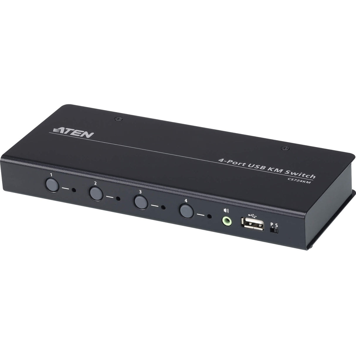 ATEN 4-port USB Boundless KM Switch - 4 Computer(s) - 1 Local User(s) - 1 x Network (RJ-45) - 8 x USB - Rack-mountable - CS724KM