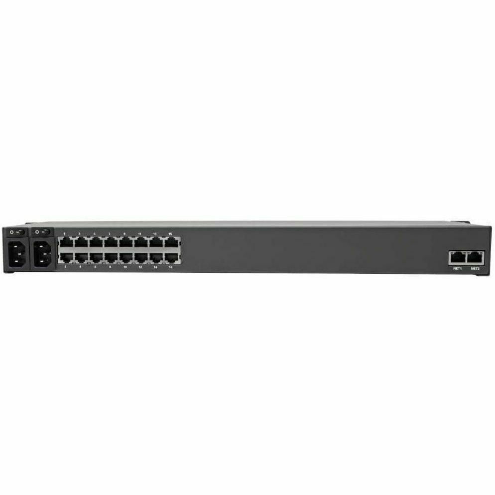Tripp Lite Serial Console Server 16-Port 2 USB Ports Dual GbE 4 Gb Flash 1U - Twisted Pair - 2 x Network (RJ-45) - 2 x USB - 16 x Serial Port - 10/100/1000Base-T - Gigabit Ethernet - Desktop, Rack-mou...  - B097-016