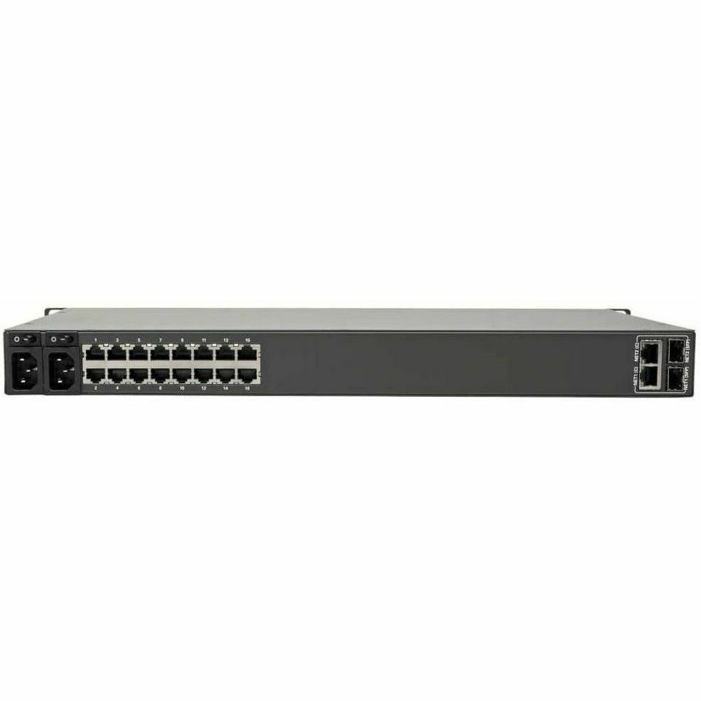 Tripp Lite 16-Port Console Server, USB Ports (2) - 4G LTE, Dual GbE NIC, 16Gb Flash, SD Card, Wi-Fi, Desktop/1U Rack, TAA - Twisted Pair - 2 x Network (RJ-45) - 2 x USB - 16 x Serial Port - 10/100/100...  - B098-016-V