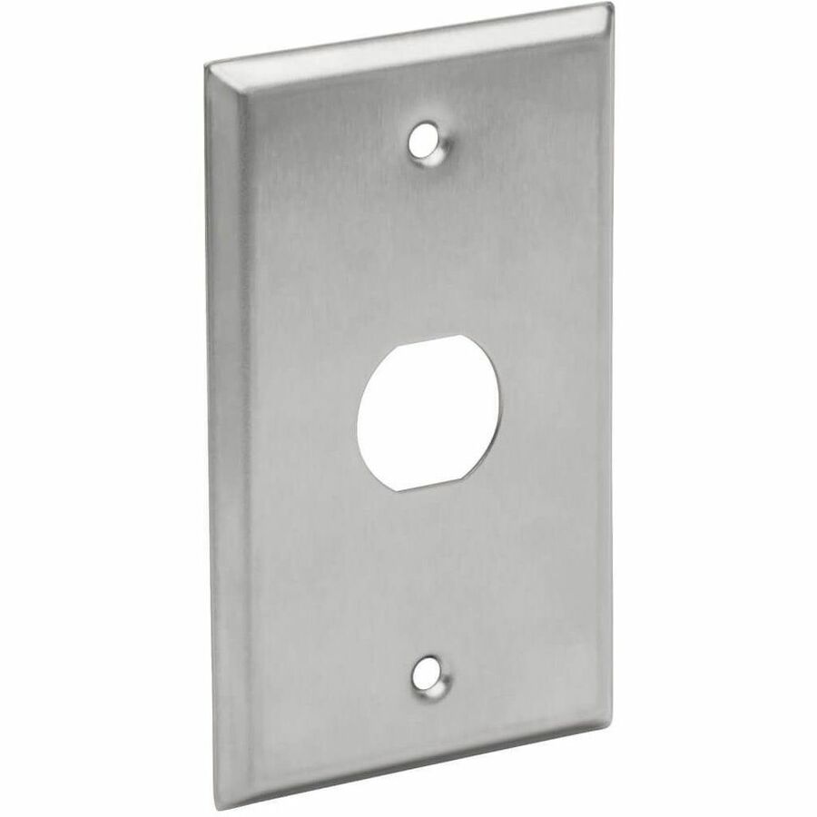 Tripp Lite RJ45 Bulkhead Wall Plate 1 Cutout Industrial Metal Single Gang - 1 x Total Number of Socket(s) - 1-gang - Silver - Metal, Stainless Steel - TAA Compliant - N206-FP01-IND