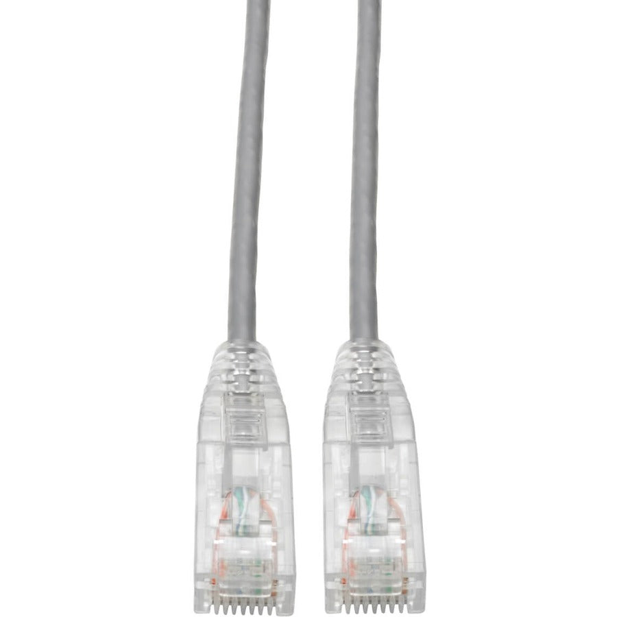 Tripp Lite Cat6 UTP Patch Cable (RJ45) - M/M, Gigabit, Snagless, Molded, Slim, Gray, 5 ft. - 5 ft Category 6 Network Cable for Network Device, Server, Switch, Router, Computer, Hub, Photocopier, Print...  - N201-S05-GY
