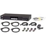 ATEN 2-Port USB 3.0 4K DisplayPort Dual Display KVMP Switch-TAA Compliant - 2 Computer(s) - 1 Local User(s) - 4096 x 2160 - 1 x Network (RJ-45) - 6 x USB - Rack-mountable - 6 x DisplayPort - CS1942DP