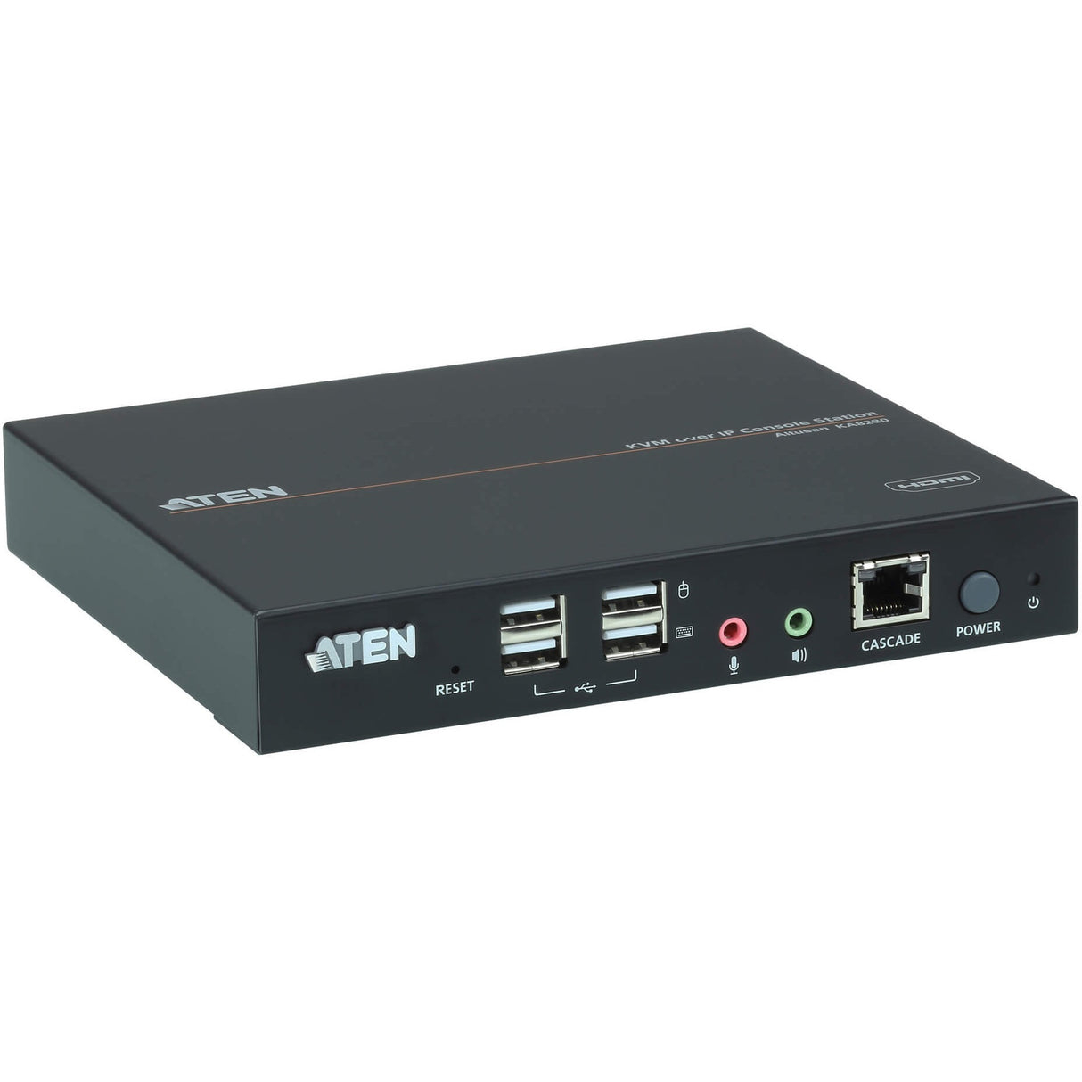 ATEN HDMI KVM over IP Console Station-TAA Compliant - 64 Computer(s) - 1 Remote User(s) - 1920 x 1200 Maximum Video Resolution - 2 x Network (RJ-45) - 4 x USB - 1 x HDMI - Rack-mountable, Desktop, Wal...  - KA8280