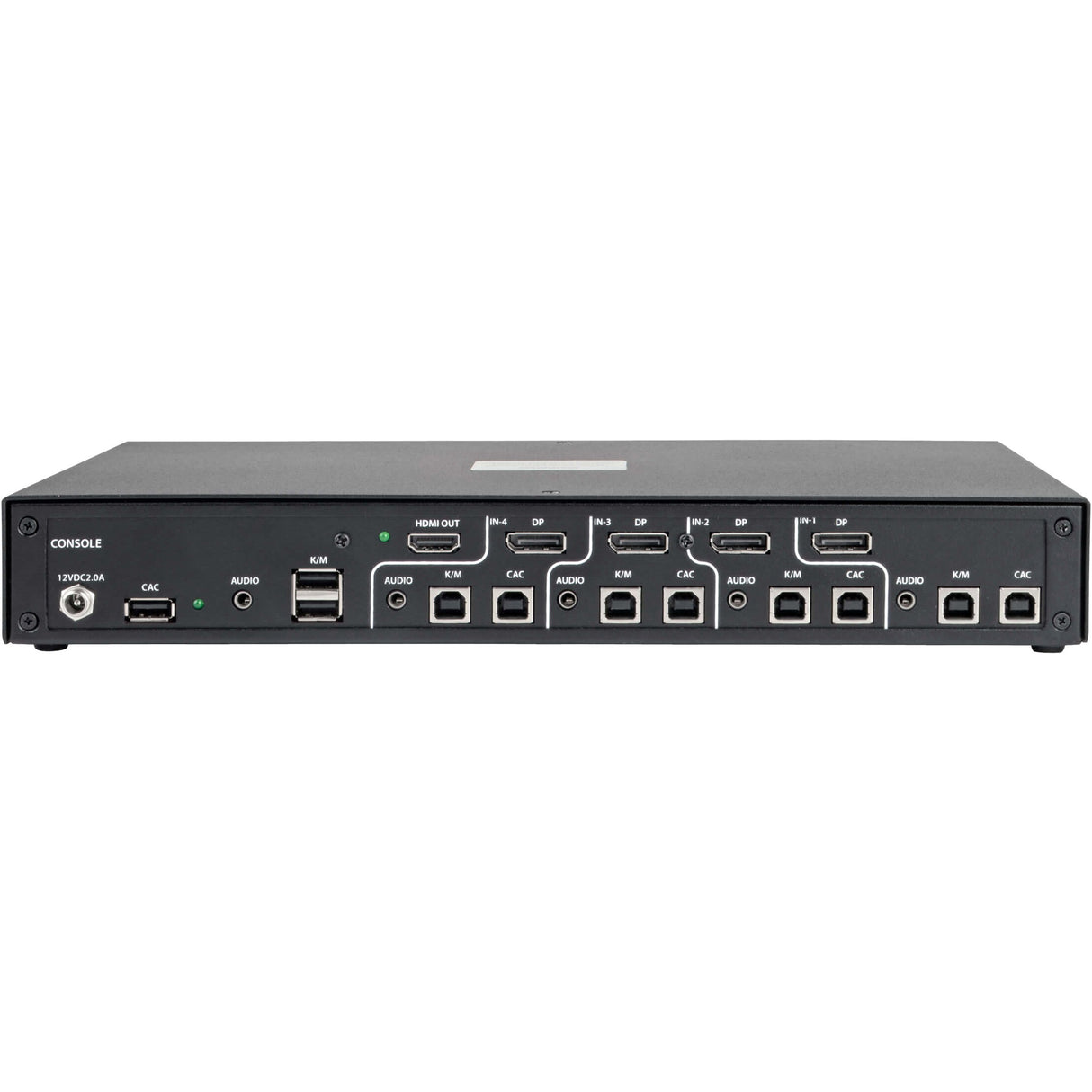 Tripp Lite Secure KVM Switch 4-Port HDMI / DP NIAP PP3.0 Certified w/ CAC - 4 Computer(s) - 1 Local User(s) - 3840 x 2160 - 11 x USB - 1 x HDMI - 4 x DisplayPort - TAA Compliant - B002-HD1AC4