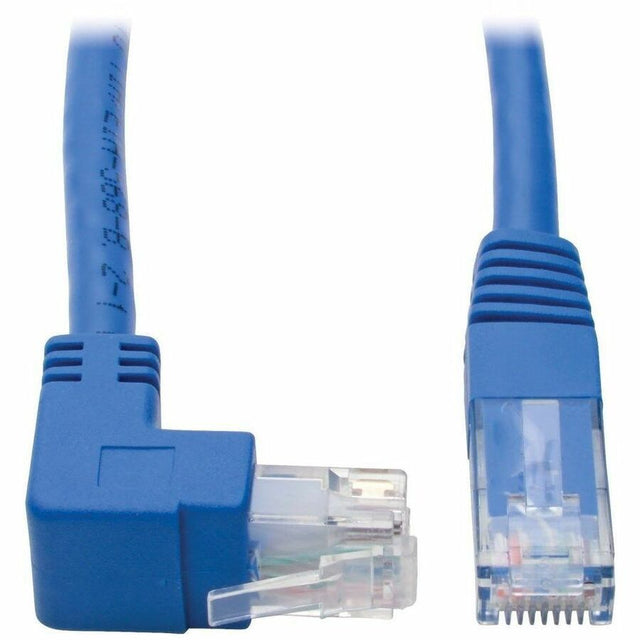 Tripp Lite Up-Angle Cat6 UTP Patch Cable (RJ45) - 1 ft., M/M, Gigabit, Molded, Blue - 1 ft Category 6 Network Cable for Workstation, Network Device, Switch, Printer, Router, Server, Modem, Scanner, Ph...  - N204-001-BL-UP EATON