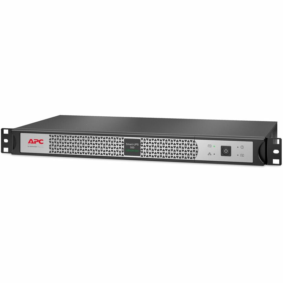APC by Schneider Electric Smart-UPS 500VA Rack-mountable UPS - 1U Rack-mountable - AVR - 3 Hour Recharge - 2.70 Minute Stand-by - 120 V AC Input - 120 V AC Output - 4 x NEMA 5-15R - SCL500RM1UNC