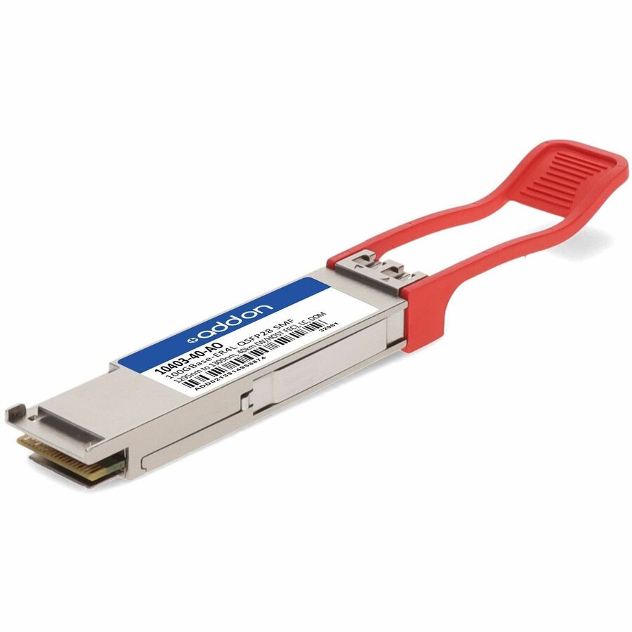 AddOn Extreme Networks 10403-40 Compatible TAA Compliant 100GBase-ER4 QSFP28 Transceiver (SMF, 1295nm to 1309nm, 40km w/host FEC, LC, DOM) - 100% compatible and guaranteed to work - 10403-40-AO