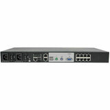 Tripp Lite Cat5 KVM Switch Over IP 8-Port w/ Virtual Media 2 Users 1URM TAA - 8 Computer(s) - 1 Local User(s) - 1 Remote User(s) - 11 x Network (RJ-45) - 2 x PS/2 Port - 6 x USB1 x VGA - Rack-mountabl...  - B064-008-01-IPG