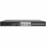 Tripp Lite Cat5 KVM Switch Over IP 16-Port w/Virtual Media 2 Users 1URM TAA - 16 Computer(s) - 1 Local User(s) - 1 Remote User(s) - 19 x Network (RJ-45) - 2 x PS/2 Port - 6 x USB1 x VGA - Rack-mountab...  - B064-016-01-IPG