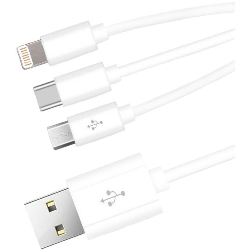 4XEM USB To Lightning Micro USB and USB Type C Cable For iPhone/iPod/iPad/Galaxy - 4XEM USB To Lightning, Micro USB and USB Type C Fast Charging Cable For iPhone/iPod/iPad/Galaxy - 4XUSBMUSB8PINUSBC