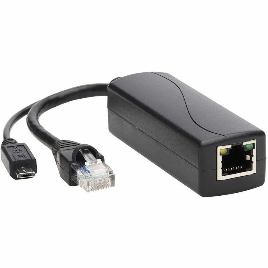Tripp Lite PoE to USB Micro-B and RJ45 Active Splitter 48V to 5V 1A 100M - 328 ft Maximum Operating Distance - Network (RJ-45) - USB - NPOE-SPL-G-5VMU