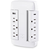 CyberPower CSP600WSURC5 Professional 6 - Outlet Surge with 900 J - NEMA 5-15P, Wall Tap, 2 - 3.6 Amps (Shared) USB, Lifetime Warranty - CSP600WSURC5