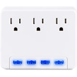 CyberPower P3WU Wall Tap Outlet - NEMA 5-15R Outlet(s), NEMA 5-15P Plug Type, Wall Tap Plug Style, White - P3WU
