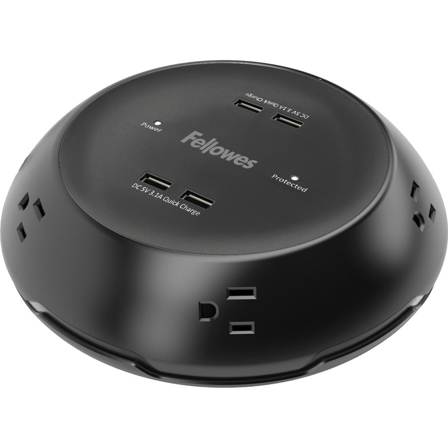Collaborative Power Pod - Black - Right-angled Connector - 5 x AC Power, 4 x USB - 8 ft Cord - 900 J Surge Energy - Black - 8057101