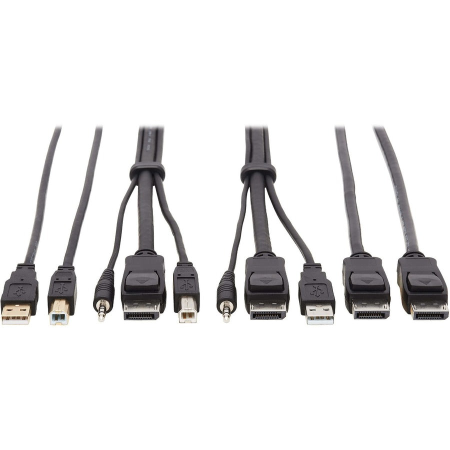Tripp Lite DisplayPort KVM Cable Kit 4K USB 3.5mm 3xM/3xM USB MM DP MM 6ft - 5.91 ft KVM Cable for KVM Switch, Computer, Monitor - First End: 1 x Mini-phone Male Audio, First End: 1 x DisplayPort Male...  - P783-006-DPU