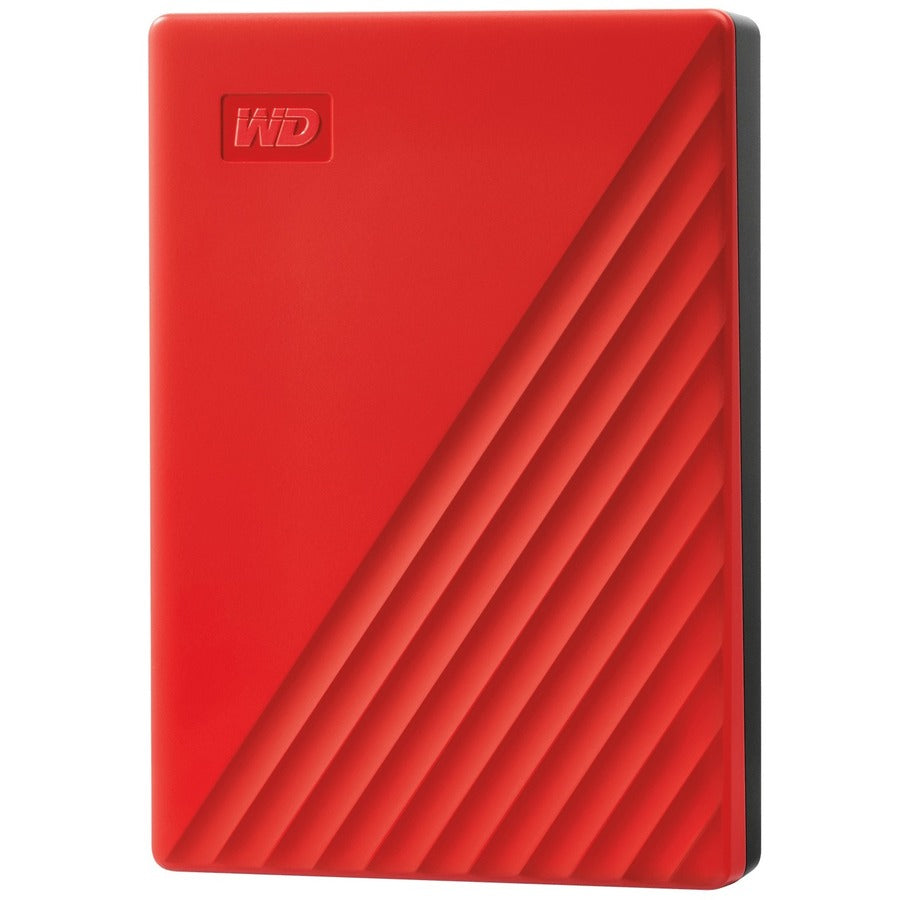 WD My Passport WDBPKJ0040BRD-WESN 4 TB Portable Hard Drive - External - Red - USB 3.0 - 256-bit Encryption Standard - 3 Year Warranty - Retail - WDBPKJ0040BRD-WESN
