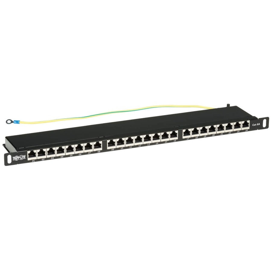 Tripp Lite Cat6a Patch Panel 24-Port High-Density Shielded Dual IDC 0.5URM - 24 Port(s) - 24 x RJ-45 - 0.5U High - Rack-mountable - N252A-024-HUSHK