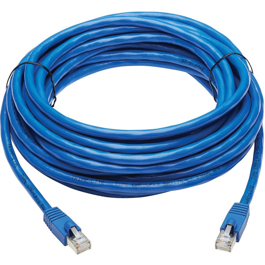 Tripp Lite Cat6a Patch Cable F/UTP Snagless w/ PoE 10G CMR-LP Blue M/M 30ft - 30 ft Category 6a Network Cable for Router, Server, Modem, Hub, Switch, PoE-enabled Device, Surveillance Camera, VoIP Devi...  - N261P-030-BL