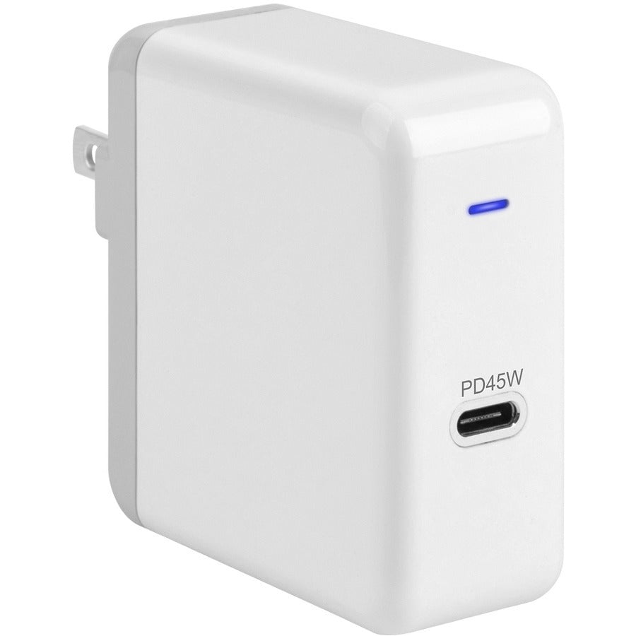 4XEM USB-C 45W Wall Charger - 1 Pack - 45 W - 120 V AC, 230 V AC Input - 5 V DC/3 A, 9 V DC, 12 V DC Output - 4XUSBCPOWER45W