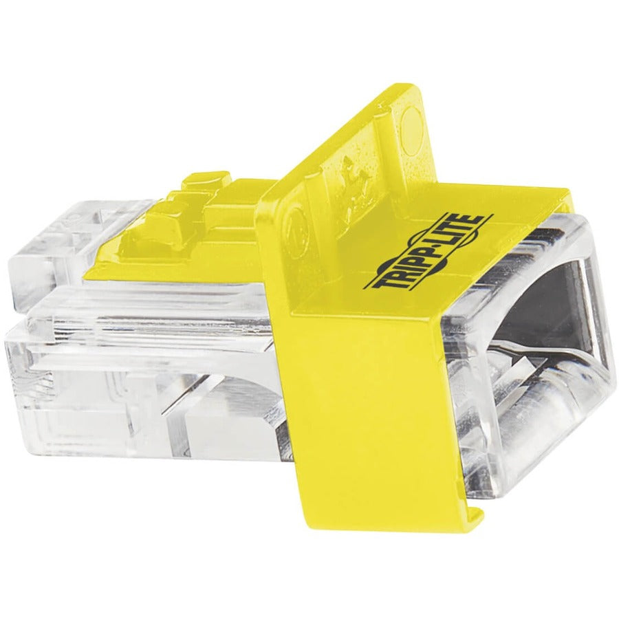 Tripp Lite Universal RJ45 Locking Insert Patch Panel Wall Plate Yellow 10 Pack - N2LPLUG-010-YW