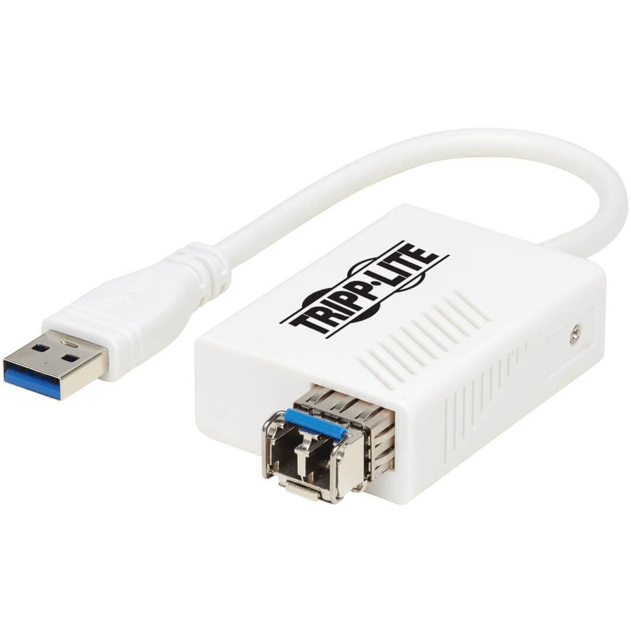 Tripp Lite USB MMF Fiber Transceiver Ethernet Adapter 10/100/1000Mbps LC - USB 3.0 Type A - 1 Port(s) - Optical Fiber - U336-MMF-1G-LC
