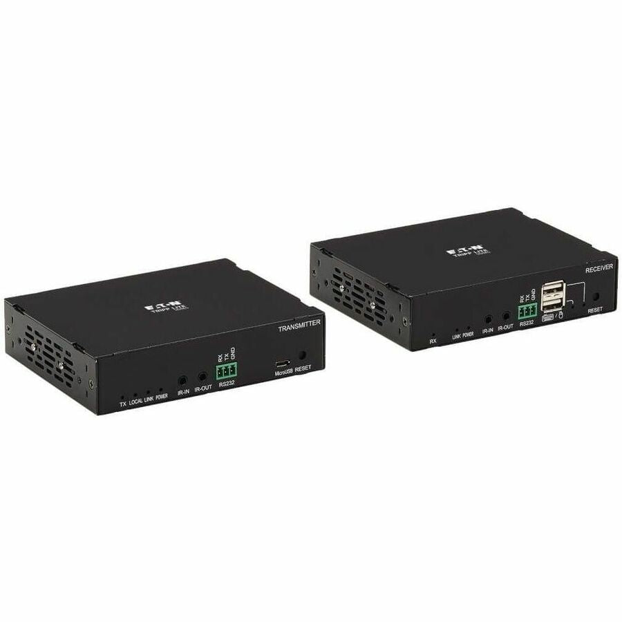 Tripp Lite HDMI Over Cat6 Extender Kit w/ Power Over Cable 4K@60Hz 4:4:4 - 2 Input Device - 1 Output Device - 328 ft Range - 2 x Network (RJ-45) - 3 x USB - 1 x HDMI In - 2 x HDMI Out - 4K - 3840 x 21...  - B127E-1A1-HH