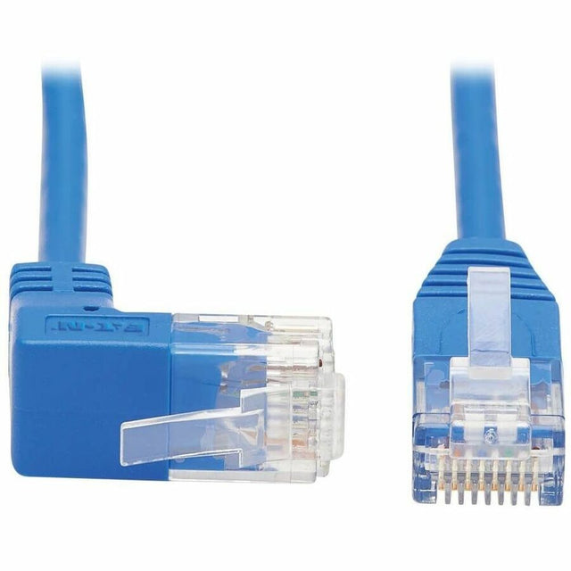 Tripp Lite Cat6 Ethernet Cable Up Angled UTP Slim Molded M/M RJ45 Blue 5ft - 5 ft Category 6 Network Cable for Network Device, Router, Server, Switch, Workstation, VoIP Device, Printer, Computer, Phot...  - N204-S05-BL-UP EATON