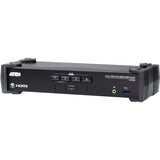 ATEN 4-Port USB 3.0 4K HDMI KVMP Switch - 4 Computer(s) - 1 Local User(s) - 4096 x 2160 - 7 x USB - 5 x HDMI - Desktop, Rack-mountable - CS1824