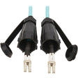 Tripp Lite Duplex MMF Fiber Patch Cable Industrial 50 OM3 LC/LC Aqua 10M - 32.81 ft Fiber Optic Network Cable for Network Device, Patch Panel, Wallplate - First End: 2 x LC Male Network - Second End: ...  - N820-10M-IND EATON