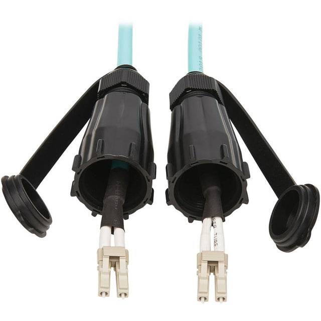 Tripp Lite Duplex MMF Fiber Patch Cable Industrial 50 OM3 LC/LC Aqua 10M - 32.81 ft Fiber Optic Network Cable for Network Device, Patch Panel, Wallplate - First End: 2 x LC Male Network - Second End: ...  - N820-10M-IND EATON