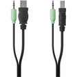 Belkin TAA USB/AUD SKVM CBL, USB A/B, 3.5mm AUDIO - 6 ft KVM Cable for Keyboard/Mouse, Audio Device, Computer, Server, KVM Switch - First End: 1 x 4-pin USB Type A - Male, 1 x Mini-phone Stereo Audio ...  - F1D9022B06T BELKIN