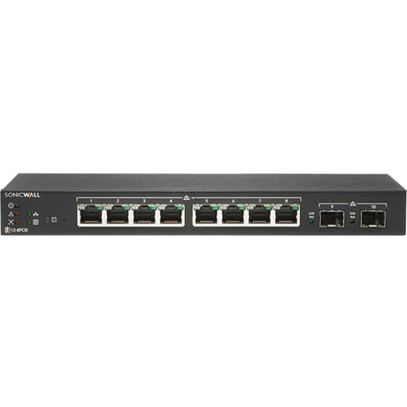 SONICWALL SonicWall Switch SWS12-8POE - 10 Ports - Manageable - 2 Layer Supported - Modular - 2 SFP Slots - 73.30 W Power Consumption - 55 W PoE Budget - Optical Fiber, Twisted Pair - PoE Ports - Desktop - 12 M...  - 02-SSC-2463