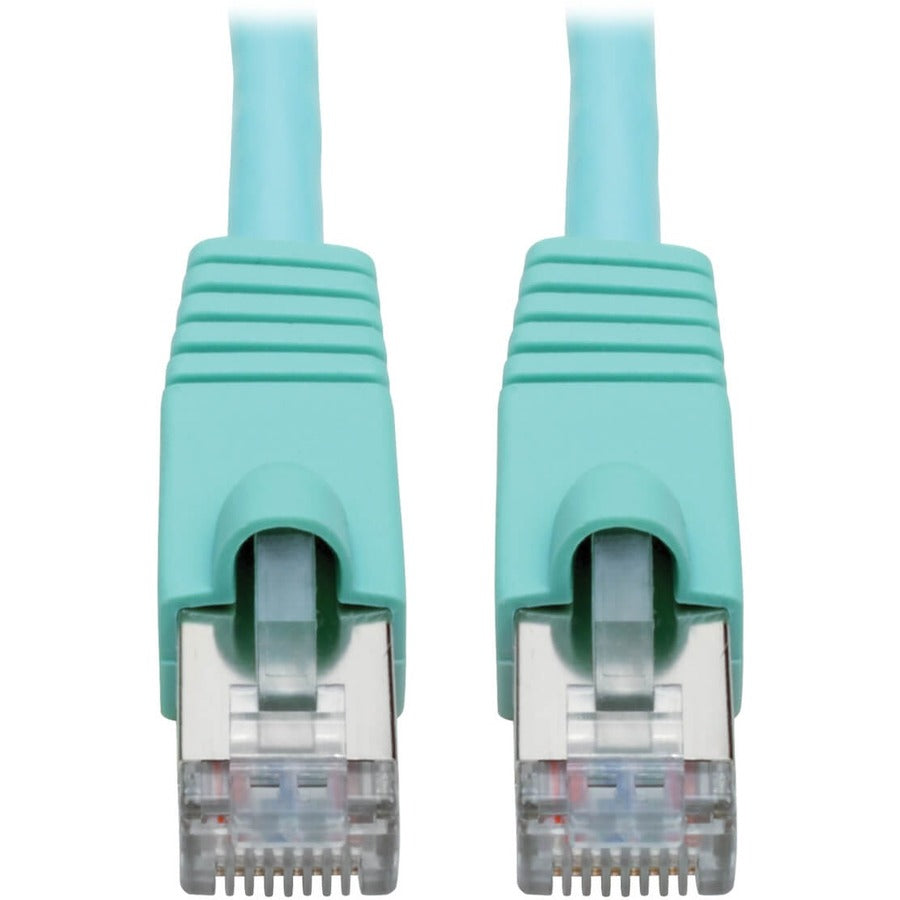 Tripp Lite Cat6a Ethernet Cable 10G STP Snagless Shielded PoE M/M Aqua 8ft - 8 ft Category 6a Network Cable for Network Device, Switch, Hub, Patch Panel, Router, Modem, VoIP Device, Surveillance Camer...  - N262-008-AQ