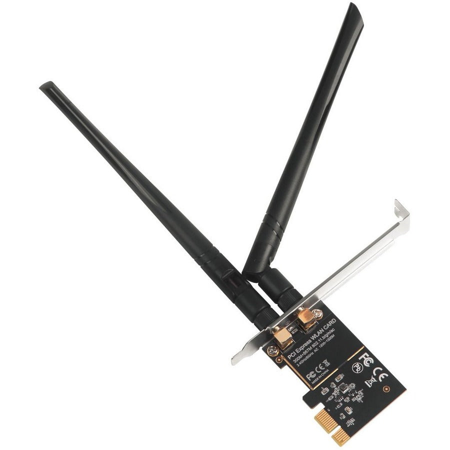 SIIG Wireless 2T2R Dual Band WiFi Ethernet PCIe Card - AC1200 - 1200Mbps High Speed Wi-Fi Data Rate - 867Mbps on 5G, 300Mbps on 2.4G - LB-WR0011-S1