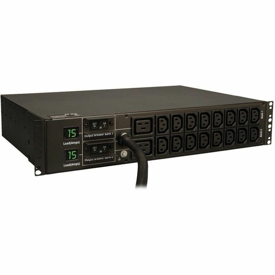 Tripp Lite PDU Metered 16 C13 2 C19 Outlets 208/240V 5.8kW L6-30P 2URM TAA - Metered - NEMA L6-30P - 16 x IEC 60320 C13, 2 x IEC 60320 C19 - 230 V AC - 2U - Horizontal - Rack-mountable - TAA Compliant - PDUMH30HV6