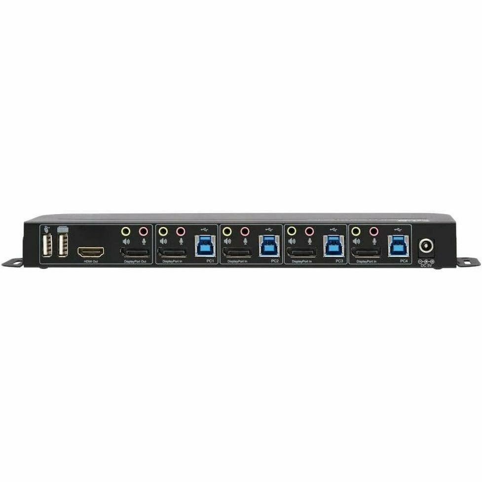 Tripp Lite DisplayPort USB KVM Switch 4-Port 4K 60Hz HDR DP 1.4 USB Sharing - 4 Computer(s) - 1 Local User(s) - 4096 x 2160 - 8 x USB - 1 x HDMI - 5 x DisplayPort - B005-DPUA4