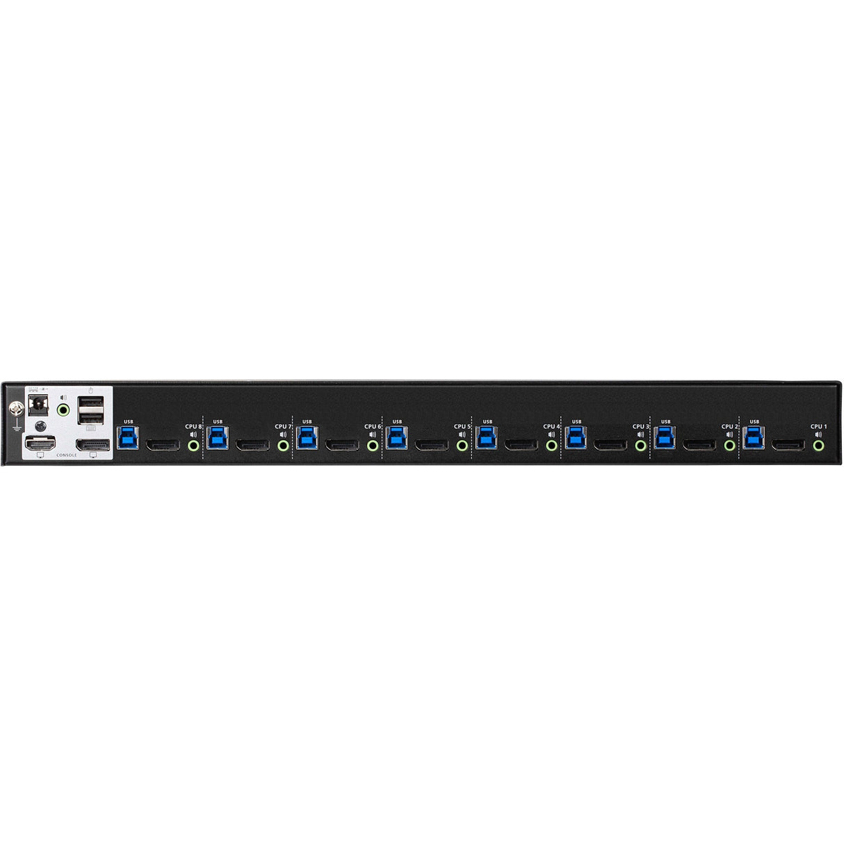 ATEN CS19208 8-Port USB 3.0 4K DisplayPort KVM Switch with Rack Mounting Kit - 8 Computer(s) - 1 Local User(s) - 4096 x 2160 - 12 x USB - 1 x HDMI - 9 x DisplayPort - CS19208