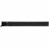 Tripp Lite PDU Basic 13 NEMA 5-15R Outlets 5-15P Input 1.8kW 6ft Cord 1URM - Basic - NEMA 5-15P - 13 x NEMA 5-15R - 120 V AC - 1U - Horizontal - Rack-mountable - PDU121506
