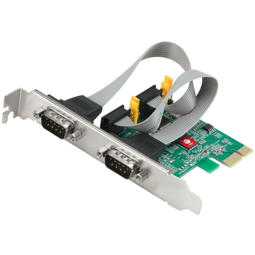 SIIG 2 Port DP Cyber RS-232 2S PCIe Card - 250Kbps - ASIX AX99100 Chipset - PCI Express Base Specification 2.0 Compliant - JJ-E20711-S1