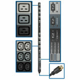 Tripp Lite PDU 3-Phase Basic 208/120V 8.6kW 36 C13 6 C19 6 5-15/20R 70in 0U - Basic - NEMA L21-30P - 36 x IEC 60320 C13, 6 x IEC 60320 C19, 6 x NEMA 5-15/20R - 230 V AC - 0U - Vertical/Toolless - Rack...  - PDU3V6L2130