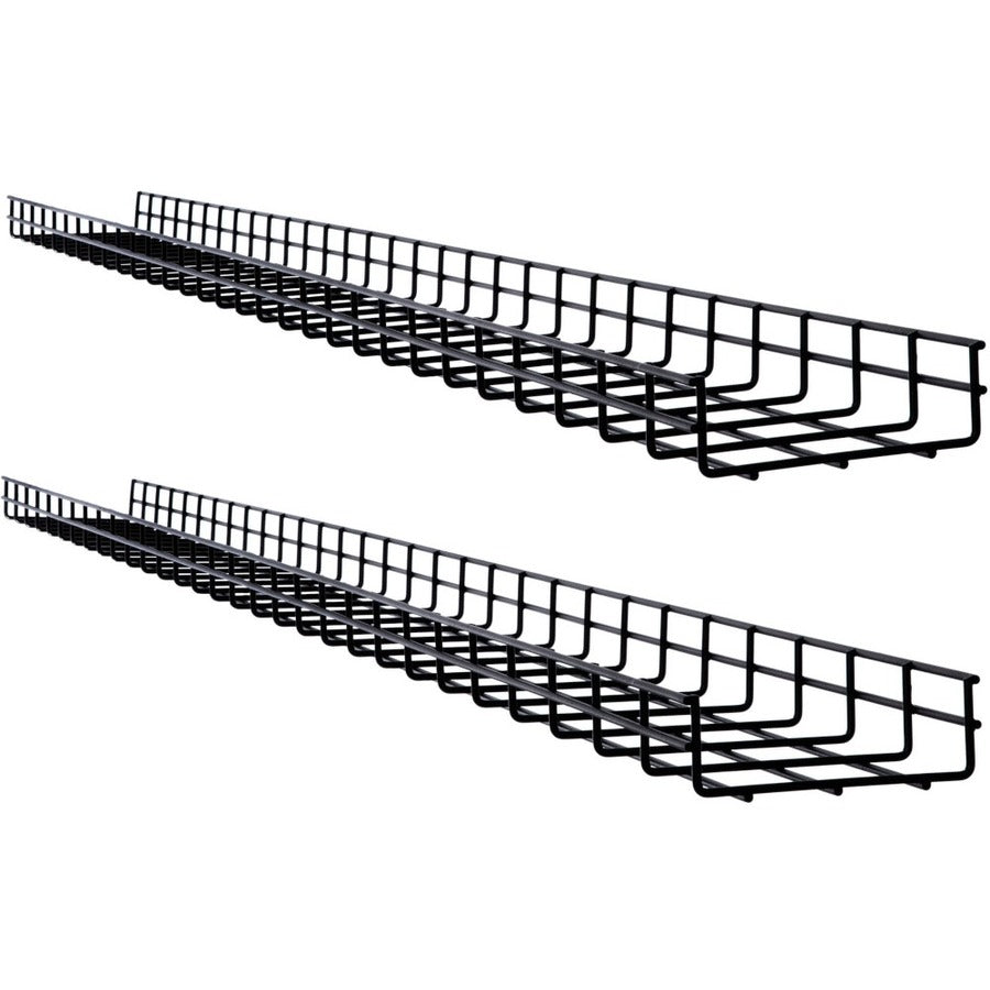 Tripp Lite Wire Mesh Cable Tray - 150 x 50 x 1500 mm (6 in. x 2 in. x 5 ft.), 2-Pack - Cable Tray - Black Powder Coat - 2 Pack - Steel - SRWB6210X2STR