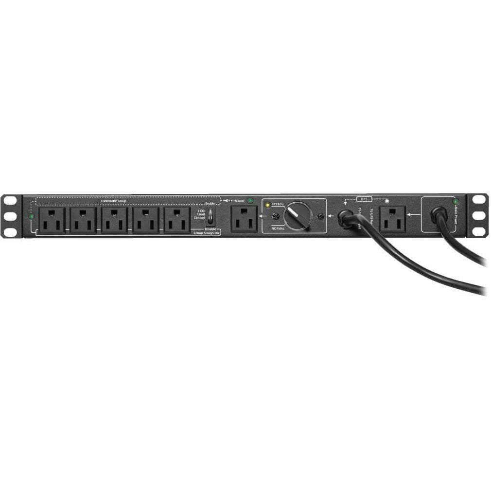 Tripp Lite PDU Hot Swap with Manual Bypass 15A 6 5-15R 2 5-15P Inputs 1URM - Manual Bypass - NEMA 5-15P - 6 x NEMA 5-15R - 120 V AC - 1U - Horizontal - Wall-mountable, Rack-mountable - Hot-swappable - PDUB151U