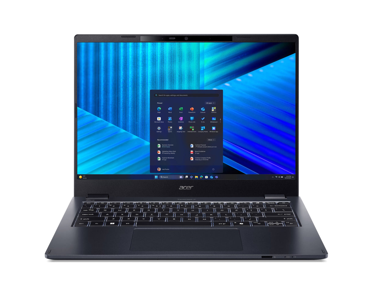 Acer TravelMate P4 TMP414-55-59DM Intel Core Ultra 5 225U Laptop 35.6 cm (14") WUXGA 16 GB DDR5-SDRAM 512 GB SSD Wi-Fi 7 (802.11be) Windows 11 Pro Education Blue - NX.BNKAA.003