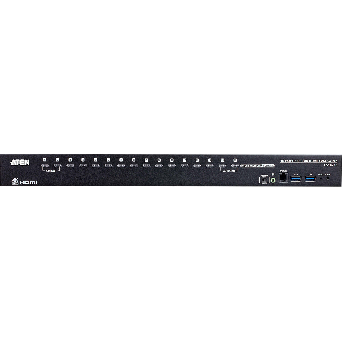 ATEN CS18216 16-Port USB 3.0 4K HDMI KVM Switch with Rack Mounting Kit - 16 Computer(s) - 1 Local User(s) - 4096 x 2160 - 20 x USB - 17 x HDMI - Desktop, Rack-mountable - CS18216 - eCommerce Business Prime