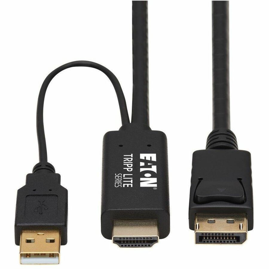 Tripp Lite HDMI to DisplayPort Active Adapter Cable (M/M) - 4K, USB Power, Black, 1 m (3.3 ft.) - 3.28 ft DisplayPort/HDMI/USB A/V Cable for Audio/Video Device, Digital Signage Player, Home Theater Sy...  - P567-01M