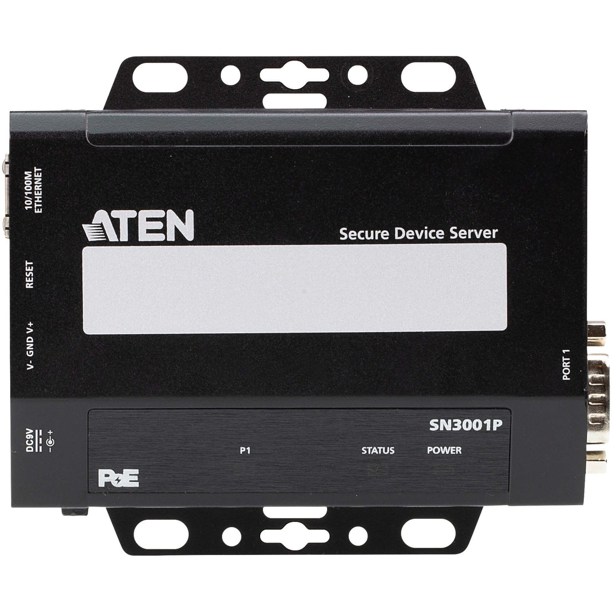 ATEN SN3001P 1-Port RS-232 Secure Device Server with PoE - Twisted Pair - 1 x Network (RJ-45) - 1 x Serial Port - PoE Ports - 10/100Base-TX - Fast Ethernet - Desktop, Wall Mountable, DIN Rail Mountabl...  - SN3001P