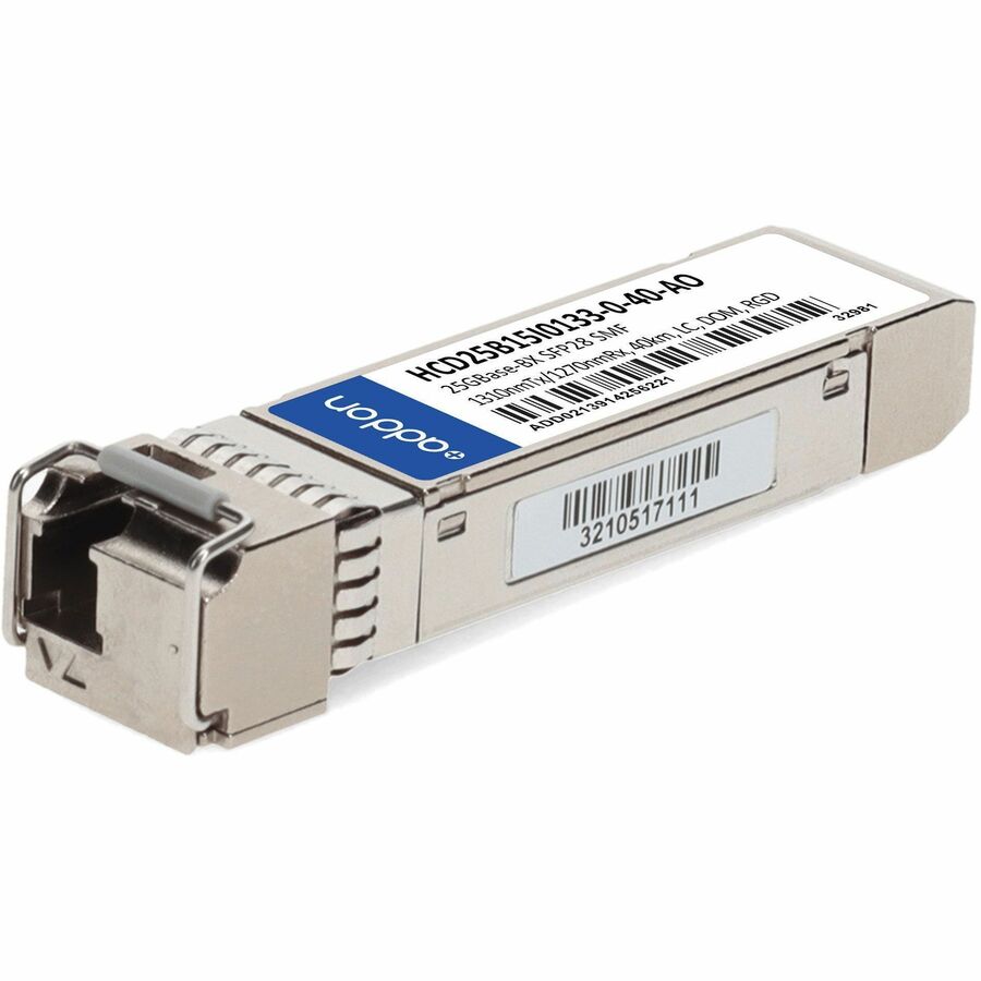 AddOn Fujitsu SFP28 Module - For Data Networking, Optical Network - 1 x LC 25GBase-BX Network - Optical Fiber - Single-mode - 25 Gigabit Ethernet - 25GBase-BX - Hot-swappable - TAA Compliant - HCD25B15I0133-0-40-AO